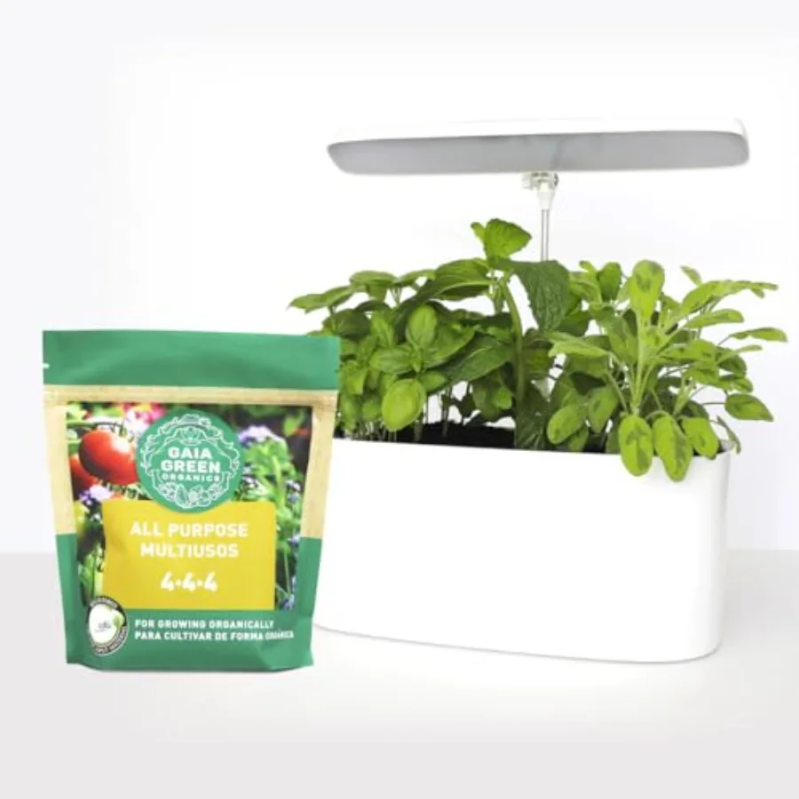 

Indoor Herb Garden with Passive Hydroponic System Countertop Planter Dimmable LED Light Timer Green Color Includes Fertilizer