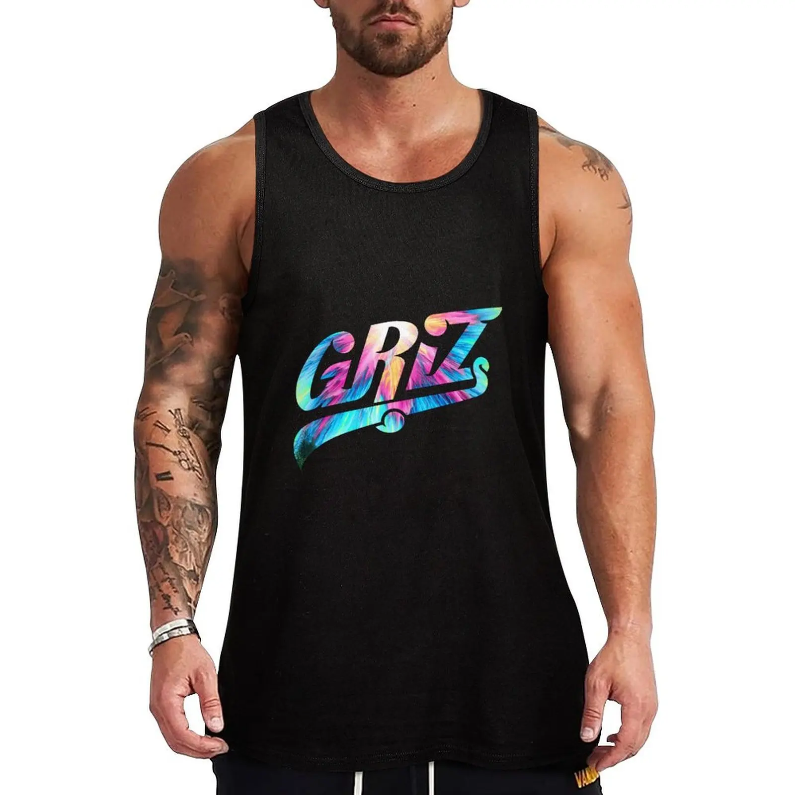 

GRIZ Tie-Dye Tank Top Vest male t-shirt for man bodybuilding men Men's summer clothes 2024