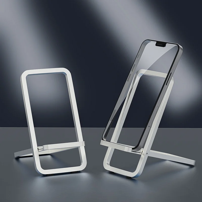 Aluminum Alloy Phone Stand Ultra-Thin Lightweight Portable Foldable Desktop Bedside Table Holder Adjustable Angle for iPhone 17