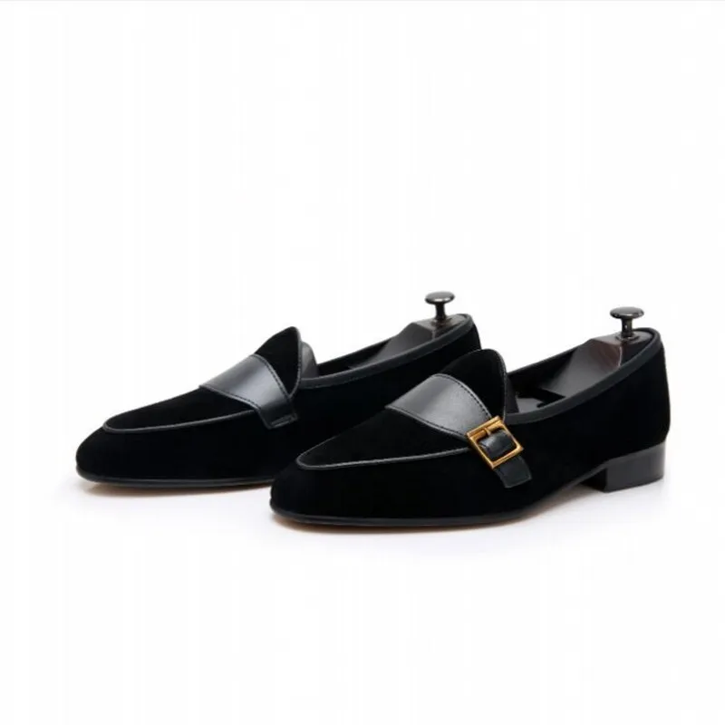 Italy British Style Mens Formal Casual Loafers Buckle Slip on Lazy Flat Men Driving Boats Shoes