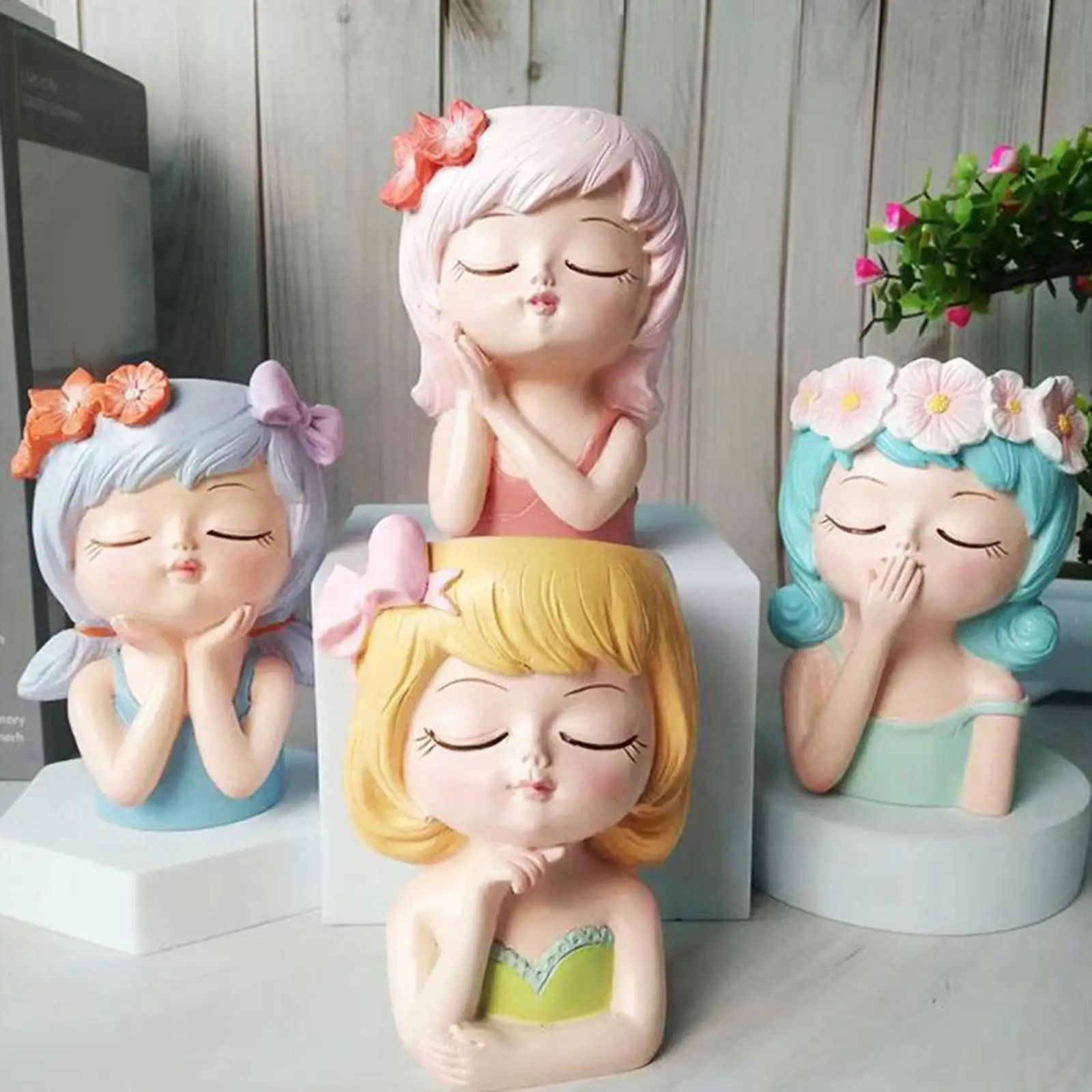 

Planter Girl Face Planters Bonsai Pot Figure Flower Vase Statue Sculpture Flower