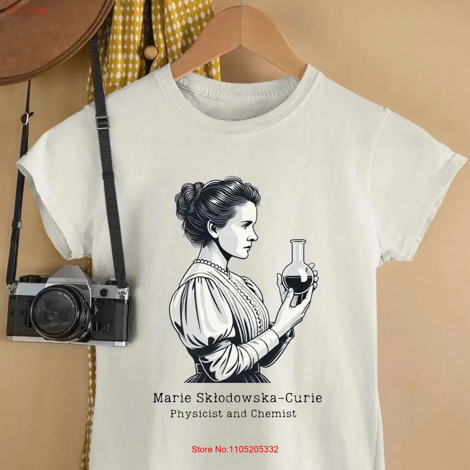 Marie Skłodowska Curie T Shirt Physicist and Chemist Tribute Comfortable vintage Washed Soft designer clothes graphic Stretched