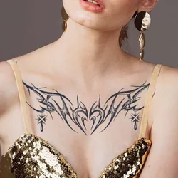 2 uds pegatina de tatuaje a base de hierbas de larga duración pegatina de tatuaje semipermanente impermeable para pecho espalda tatuaje falso Sexy que cubre cicatriz