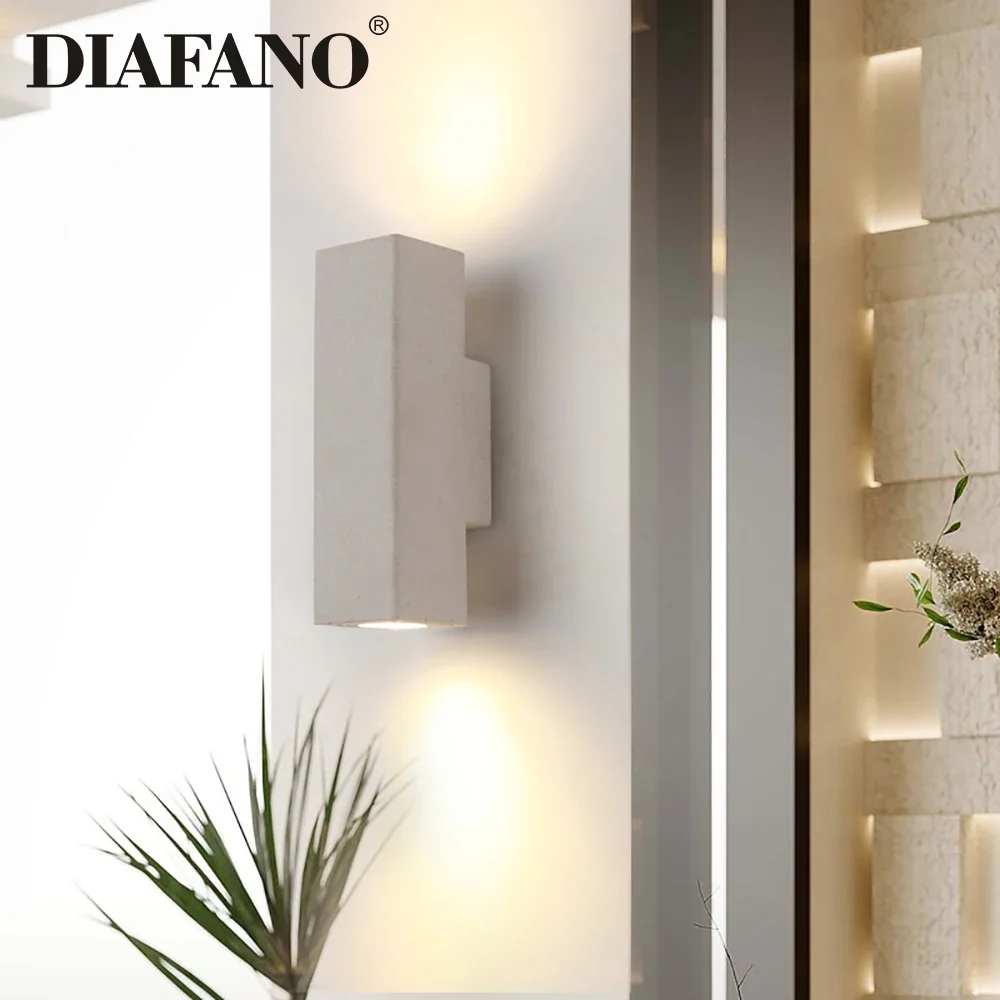 2025 Designer's Creative Cement Terrazzo Wall Lamp Double Side Up And Down Wall Light Outdoor IP65 Waterproof Porch Lights Sconc