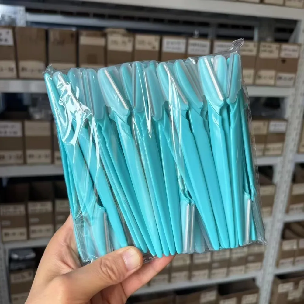 100 pz/borsa Rasoio Sopracciglia Coltelli Portatile Viso Rasoio di Rimozione Dei Capelli Eye Brow Rifilatura Che Modella Epilazione Capelli Lame di Rasoio