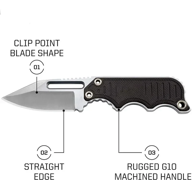 Mini Full Tang Pocket EDC Small Fixed Knives Neck Knife Satin Plain Blade G10 Handle with ABS Sheath Outdoor Survival Tool