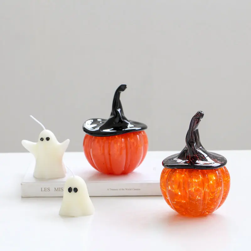 Nordic Cartoon Bow Pumpkin Glazed Ornaments Bedroom Living Room Entrance Pumpkin Furnishings Crafts Gifts Halloween Decoration