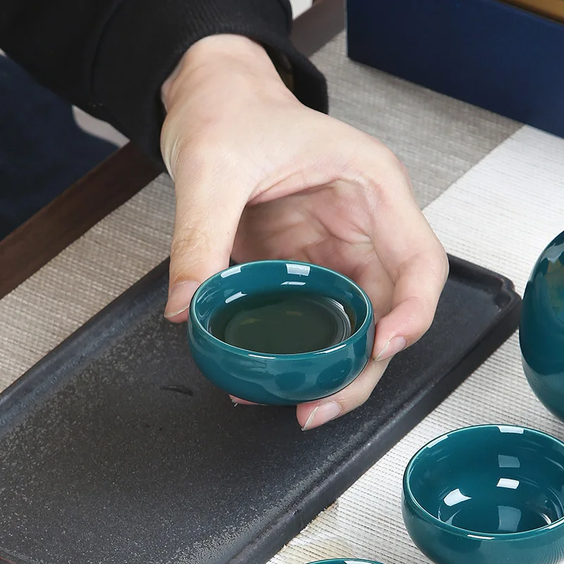 KungFu Tea Set Incense Burner Gift Box Ceremony One Pot Four Cups Can Sandalwood Incense Burner Chinese Ceramic Portable Tea Set