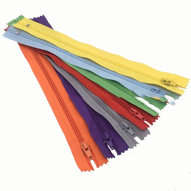 PB-100Pcs Closed End Nylon Coil Zippers Closed Tail Pocket Placket Zipper Tailor Sewing Craft ( 30Cm)