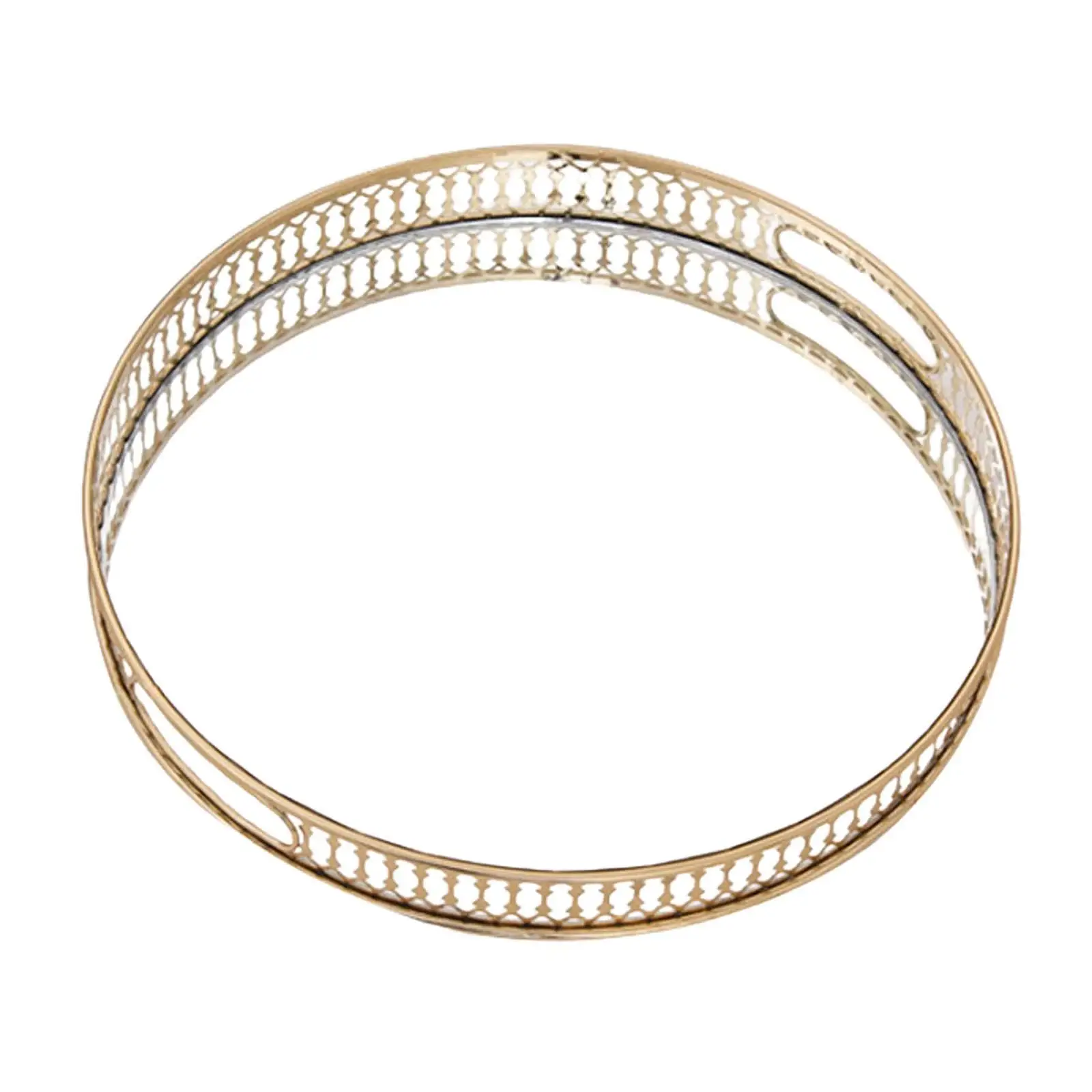 

Vanity Tray Modern Hollow Handle Makeup Organizer for Lotion Dresser Bedroom 20CM