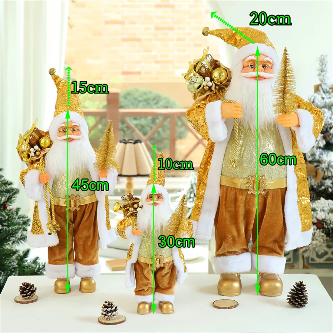 60cm Santa Claus Doll Christmas Ornaments Party Home Decoration Accessories Table Room Xmas Decor 2023 Child Gift Toy navidad