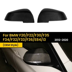 Real Dry Carbon Fiber Car Door Side Wing Rearview Mirror Cover Glossy For BMW F20 F22 F30 F35 F34 F32 F33 F36 E84 I3 2012-2020