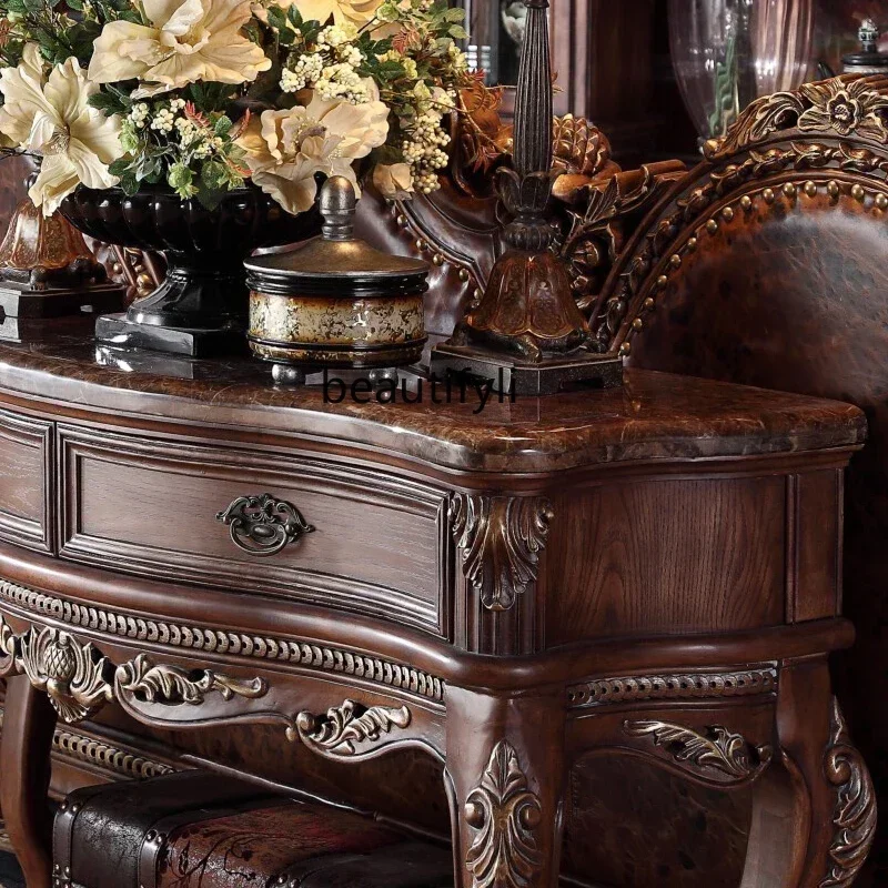 Hot sales  European solid wood porch table marble American porch cabinet case table living room foyer solid wood customization