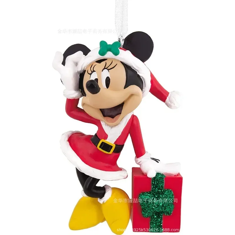 Disney Mickey Mouse Christmas Tree Pendant Minnie Anime Figure Home Decoration Doll Car Ornament Cartoon Hanging Charms Toys