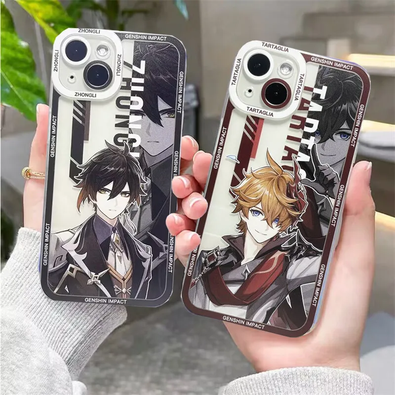 Genshin Impact Case für iPhone 11 12 13 14 15 Pro Max Mini 6 6s 7 8 plus xr xs max x Xiao Zhongli Wanderer Alhaitham Cover