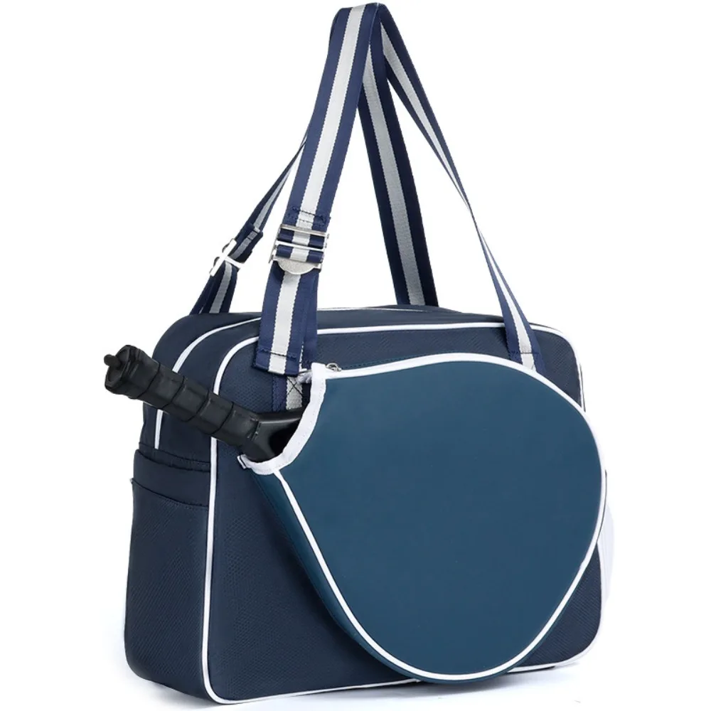 

Nylon Pickleball Racket Shoulder Bag Large Capacity Waterproof Pickleball Paddle Bag with Shoe Compartment Adjustable Strap