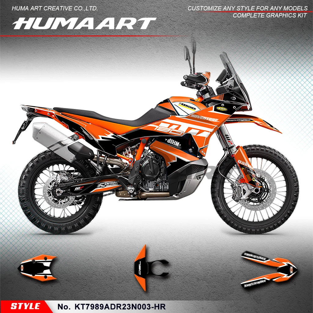 Humaart grafik kit racing sticker kit für ktm 790 890 abenteuer r adv 2023 2024, KT7989ADR23N003-HR