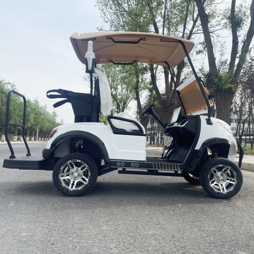 

Electric Golf Cart 4-Seater Electric Sightseeing City Bus With Ball Washer And Sand Bucket X2 Backup Camera Electric Golf Car