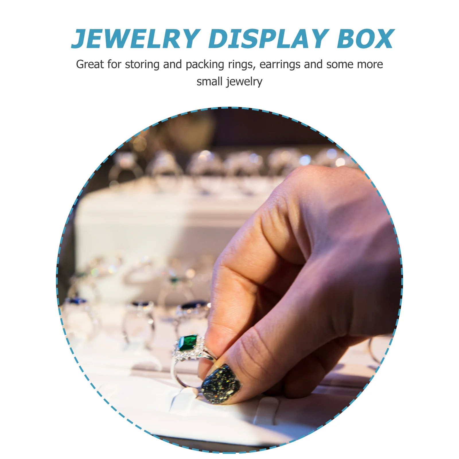 

Ring Box Jewelry Organizer Transparent Earring Display Case Earrings Pendant Tray Decorate