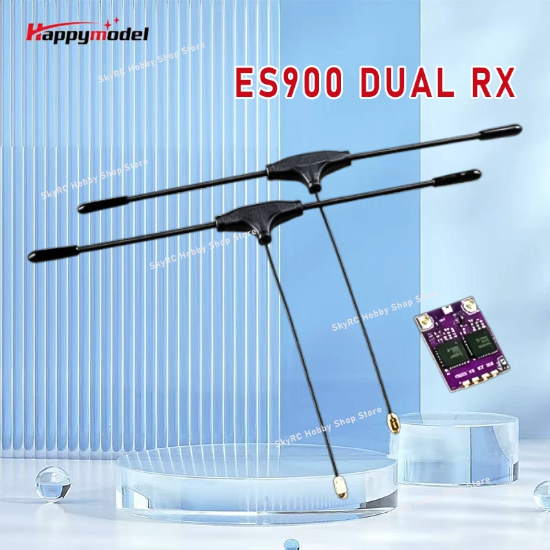 HappyModel ES900 DUAL RX ELRS Diversity Receiver, 915MHz/868MHz,Built-in TCXO,True Diversity,1.5g, for FPV Long Range DIY Parts