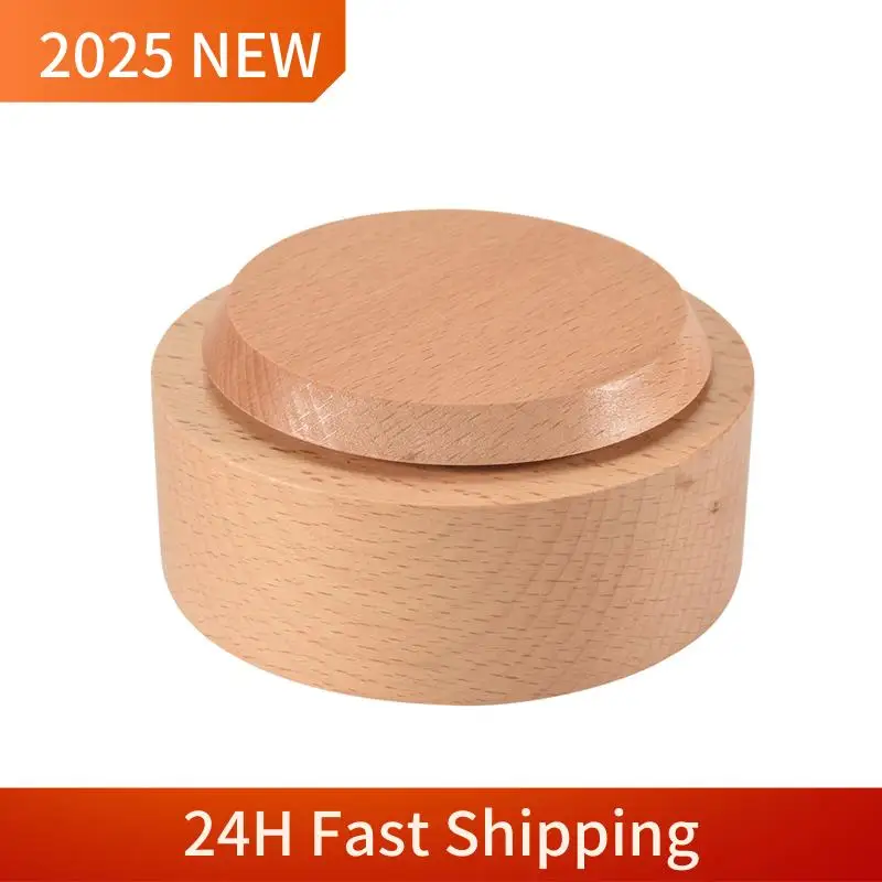 A49U Drewniana pozytywka Obrotowa okrągła podstawa DIY Rzemiosło artystyczne na świąteczne ozdoby dekoracyjne Prezent dla dzieci