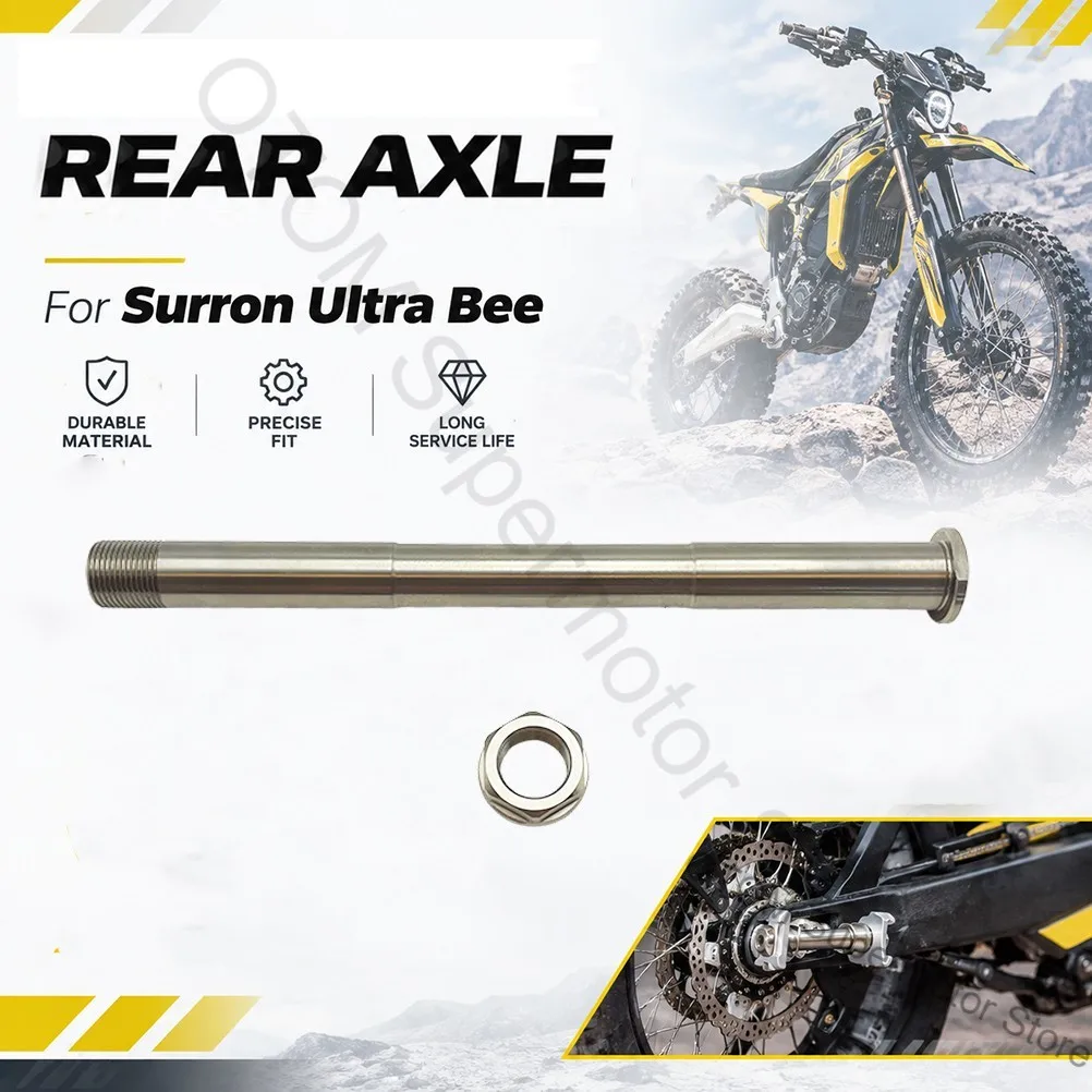 For Surron Ultra Bee Motorcycle Rear Axle With Nut Assembly Wheel Hub Shaft  SUR-RON UltraBee Electric Cross-country Dirt Bikes