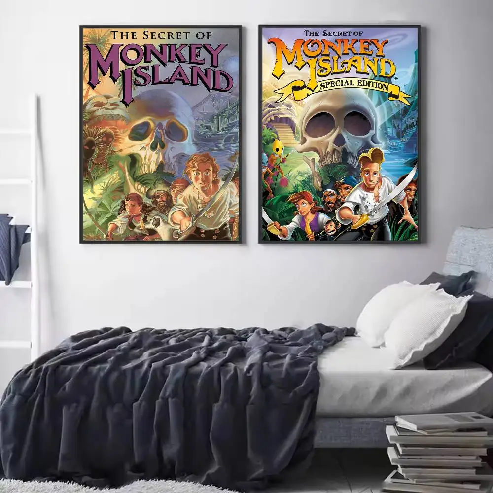 Classic Game The Secret Of Monkey Island Poster HD Self Adhesive Waterproof Wall Art Ideal for Home Office Dorm Gift