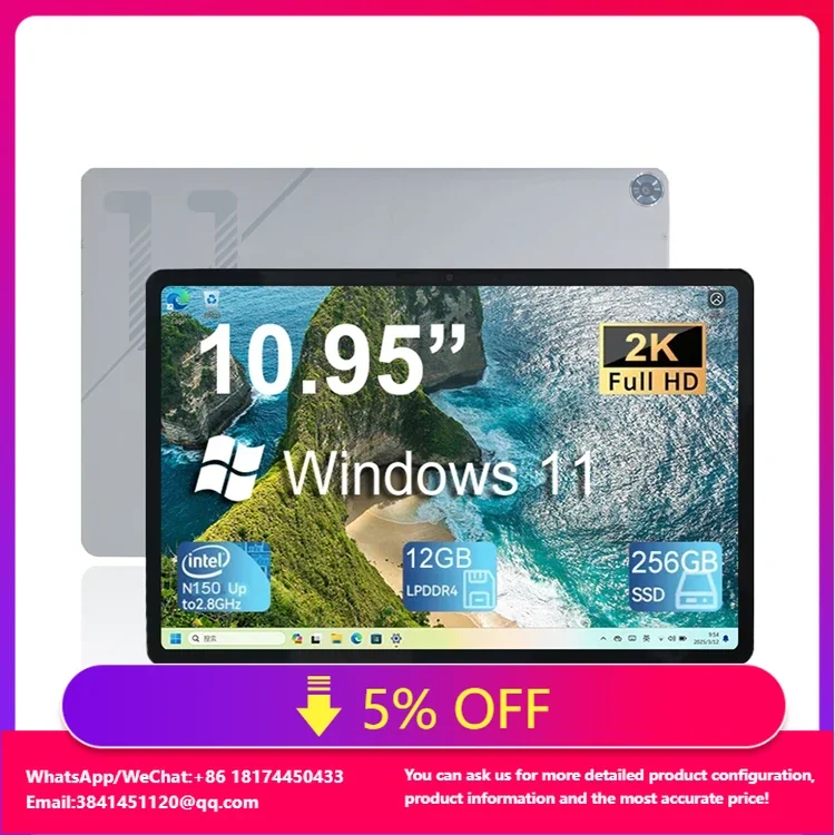 

Factory Direct Windows 11 Tablet 12gb 256gb 2 in 1 Tablet PC 10.95 Inch 2K IPS Screen Win 11 Portable Tab with Keyboard Pen