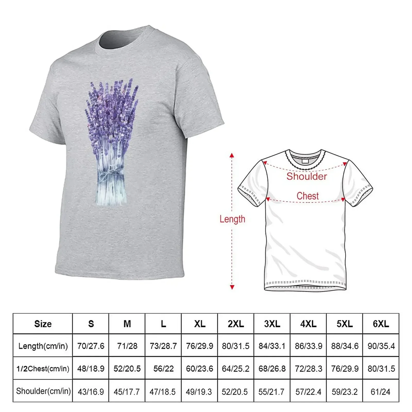 Watercolor lavender bouquet T-Shirt anime clothes funnys cute tops clothes for men