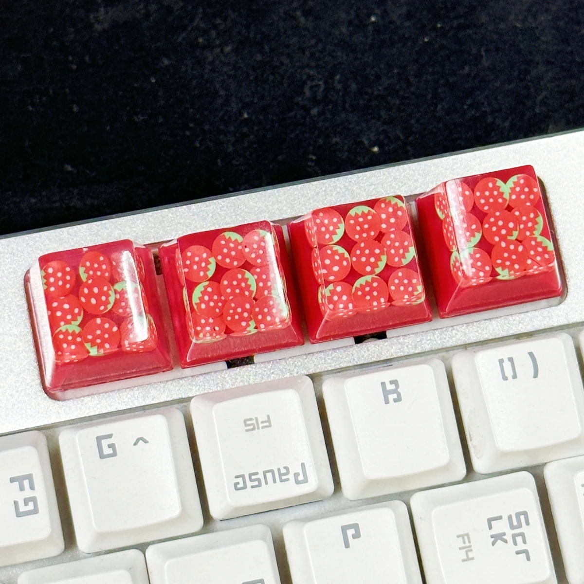 4PCS/SET Cute Fruit Series Keycaps Suitable For Mechanical Keyboard Keycap Accessories