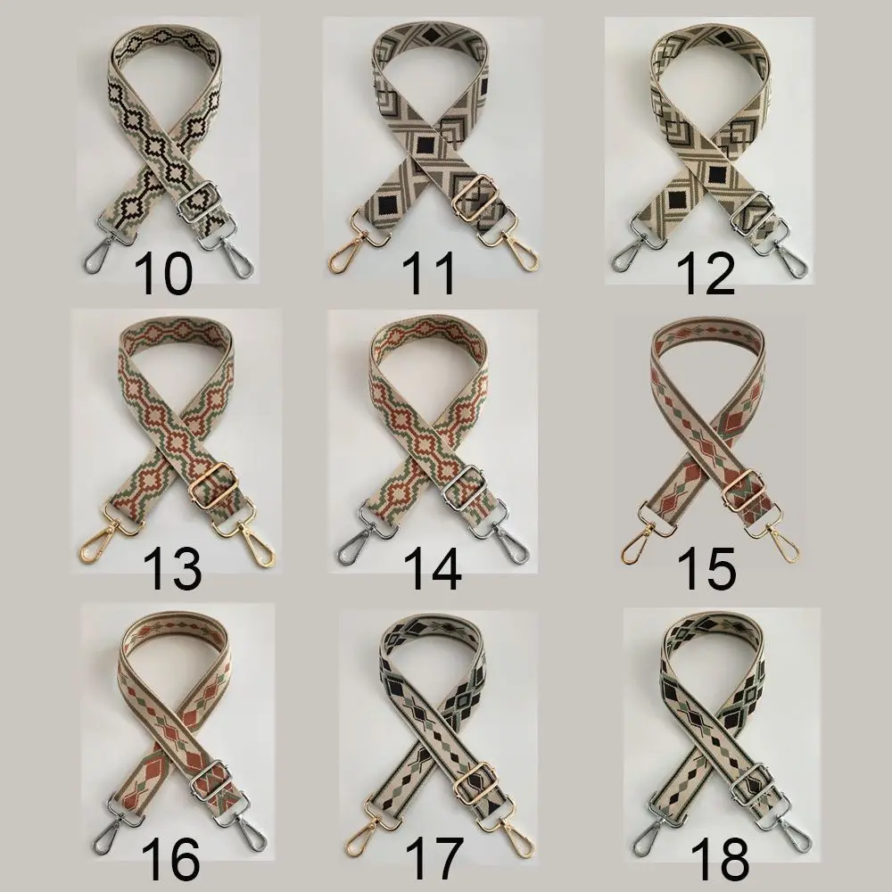 여성용 와이드 교체 숄더백 스트랩, 코튼 컬러 백 스트랩, 핸드백 벨트