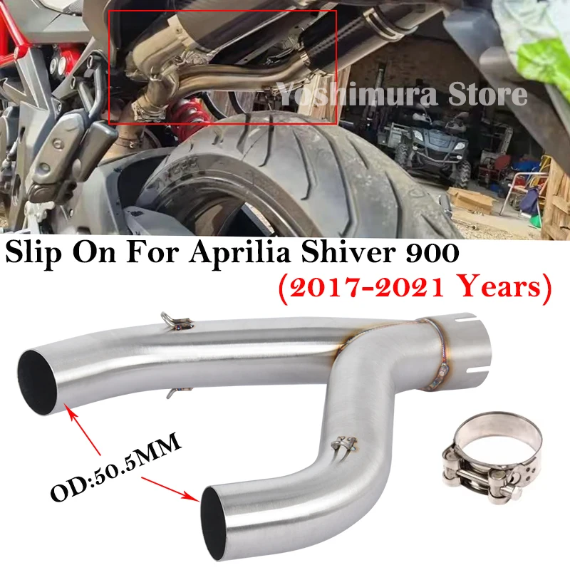 

Slip On For Aprilia Shiver 900 Shiver900 2017 - 2021 Motorcycle Exhaust Escape Stainless Steel Link Pipe Connection 51mm Muffler