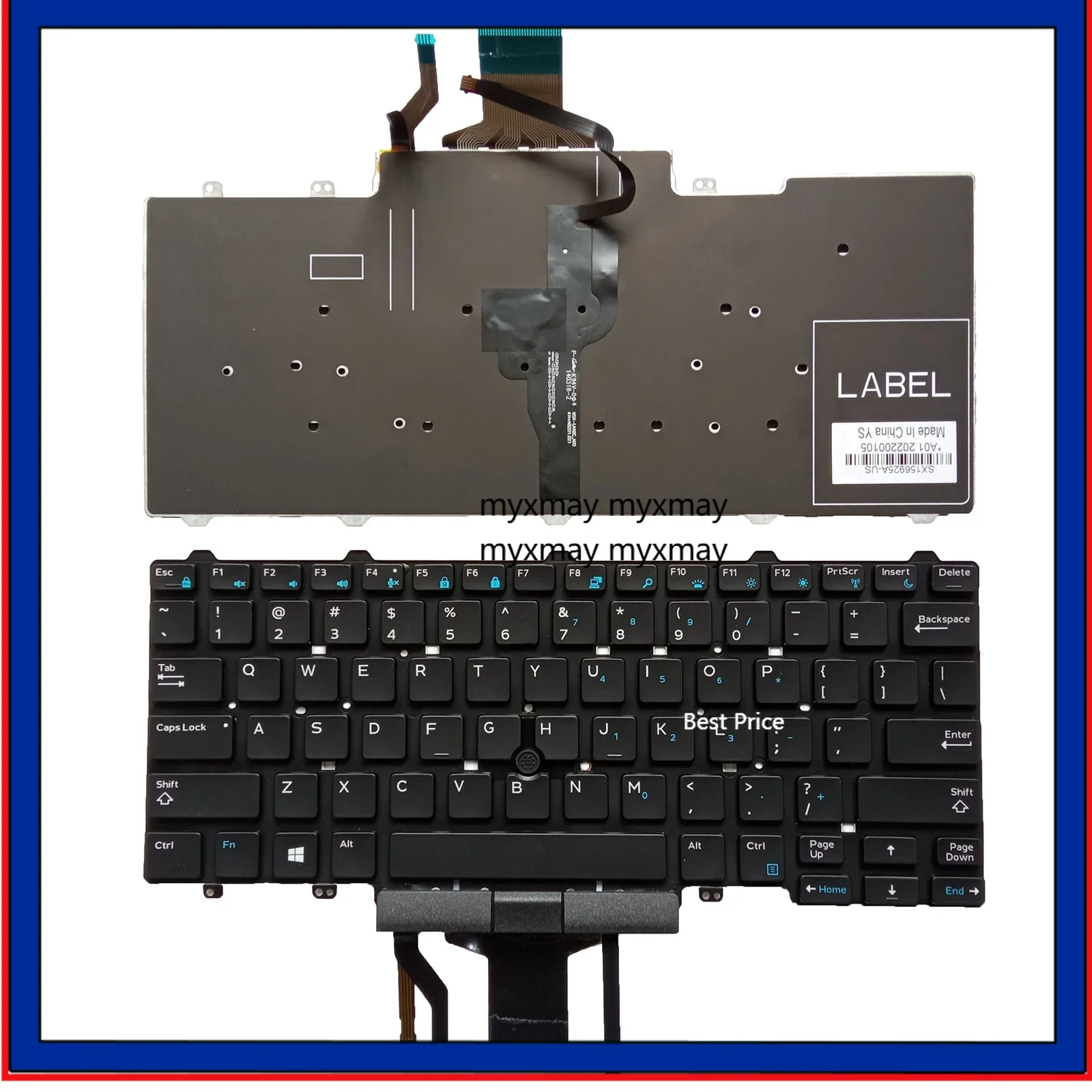 

US Laptop Keyboard for DELL Latitude E5450 E5470 E7450 E7470 7490 5480 5488 7480 7490 0WYJFT 000M14 00M14 HW 0F2X80
