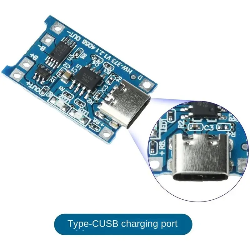 B63B-10PCS 5V 1A Type-C TC4056 18650 Lithium Battery Module With Battery Holder And Protection