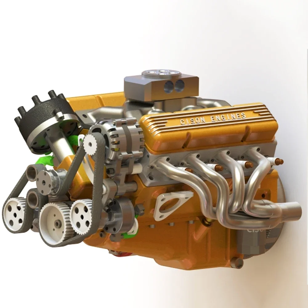 Cison Micro Mini V8 Motor y accesorios Material metálico Juguete mecánico de alta potencia