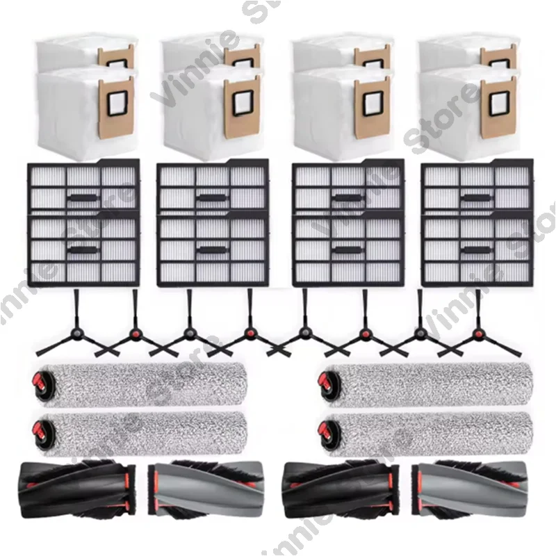 30PCS For Eufy Omni E25 / E28 Vacuum Cleaner Replacement Parts Vacuum Main Brush Roller Brush Side Brush Dust Bag Filter