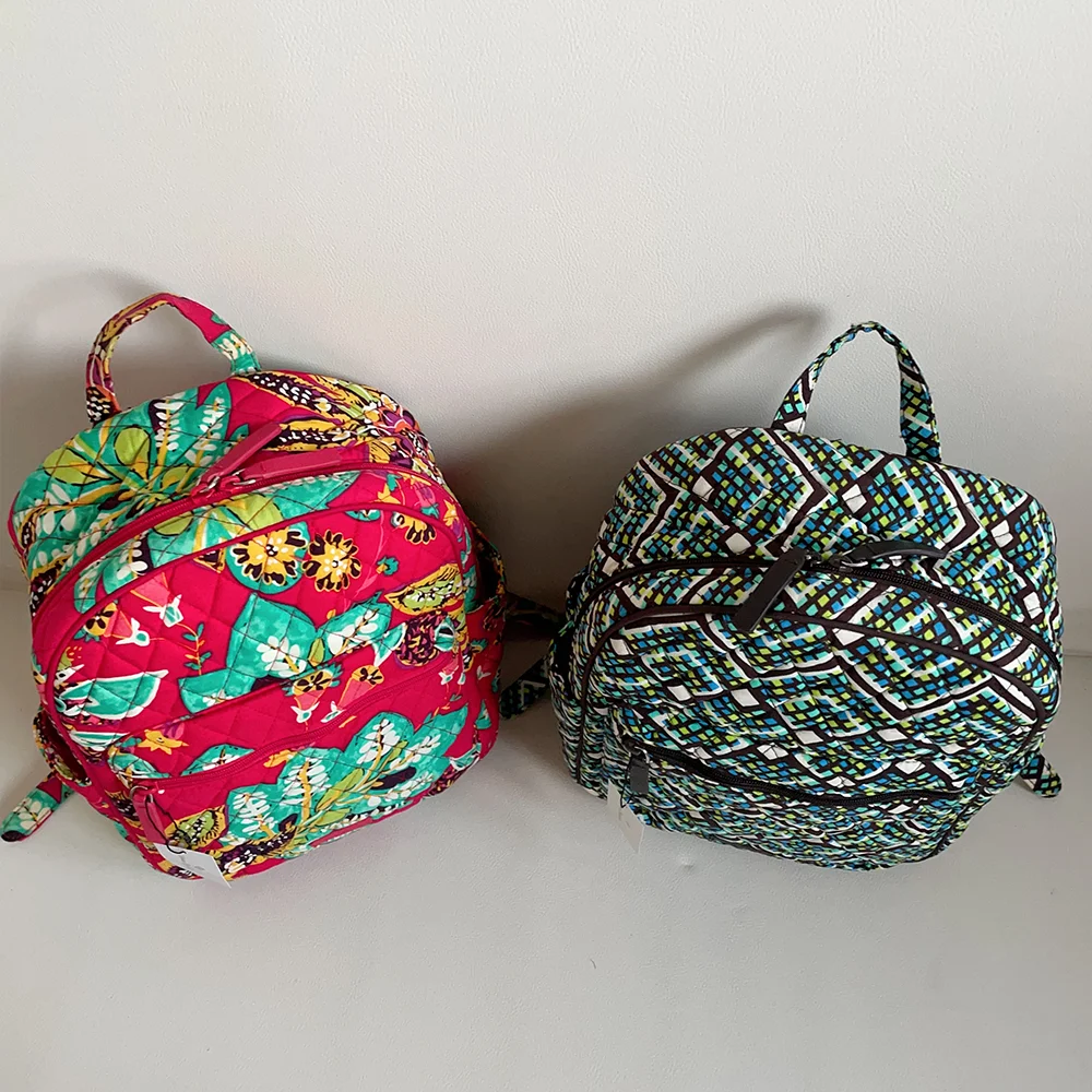 VB pure cotton environmentally friendly printed mini cute backpack, small backpack, short distance travel portable backpack