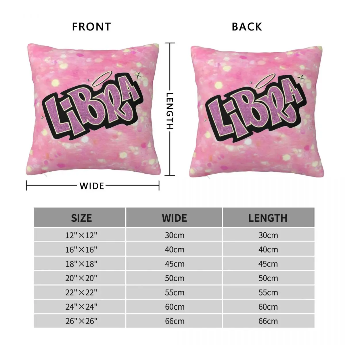 Libra Bratz Iconic Pink Glitter Square Pillowcase Polyester Linen Velvet Creative Zip Decor Home Cushion Cover 18