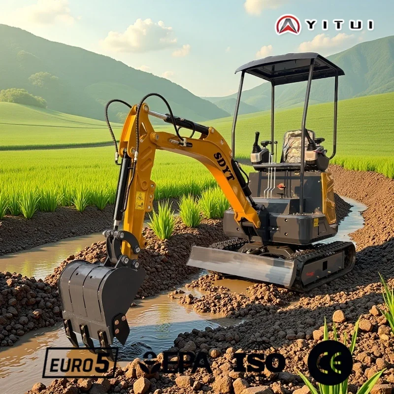 Mini escavatore Motore Kubota Macchine idrauliche personalizzate di alta qualità da 2 tonnellate con mini escavatore a cabina