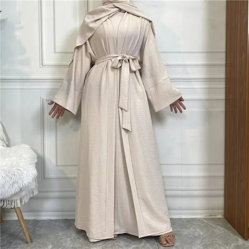 Imagem -05 - Conjuntos Abayas Muçulmanos para Mulheres Turquia Kaftan Roupas Islã Conjuntos Ramadã Caftan Robe Hijab Feminino