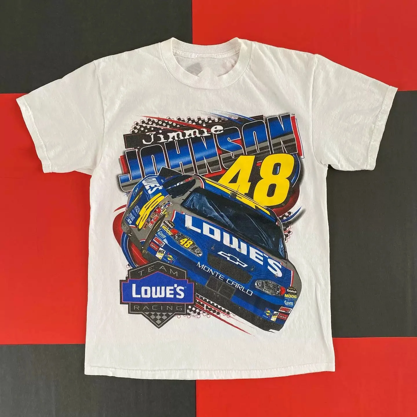 Vintage Jimmie Johnson Lowe's #48 NASCAR Racing Graphic T-Shirt Cotton Men Women Streetwear Tee