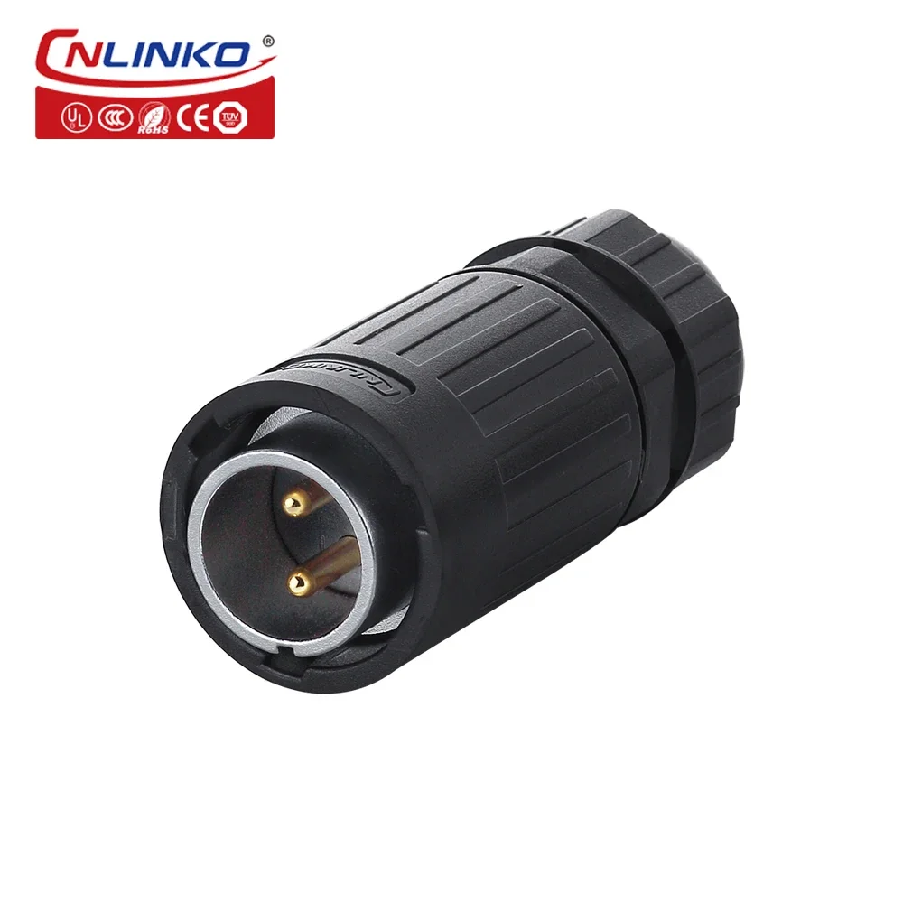 CNLINKO IP67 waterproof M20 2 pin Butt Plug High Voltage 2 pin Electrical Connector