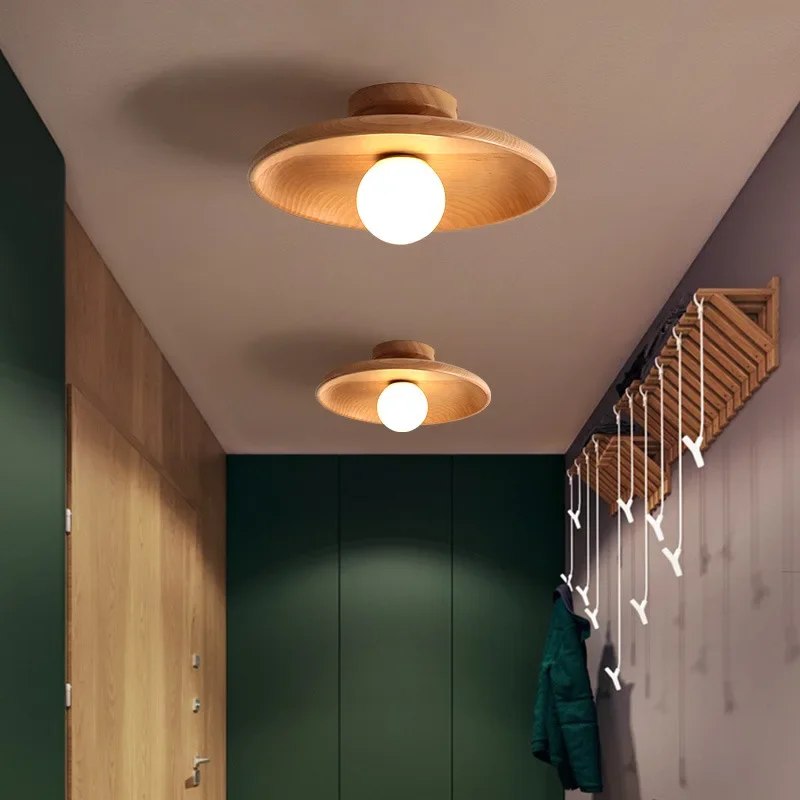 

SANDYHA Nordic Minimalist Entrance Hallway Light Modern Log Ceiling Lamp Japanese Style Porch Fixture Ideal for Cloakroom