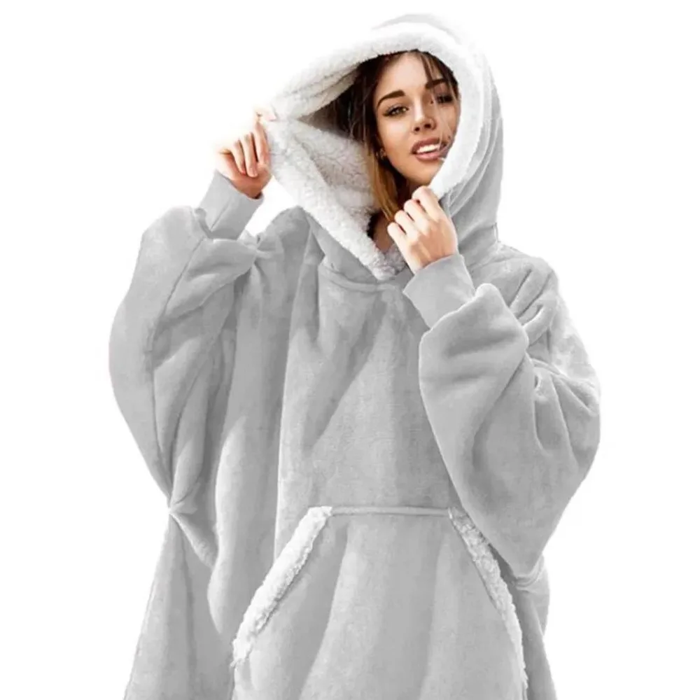 Übergroßer Damen-Kapuzenpullover, Decke, Sweatshirt, Gesichtshaube, bezaubernd, bequem, Damenbekleidung, weiches Material, andere 00 %