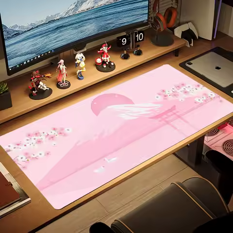 Pink Mount Fuji tablet Mouse Pad Large MousePad flash-sale Gaming Rubber Lock Desk Mat Computer laptop Gamers work phone office
