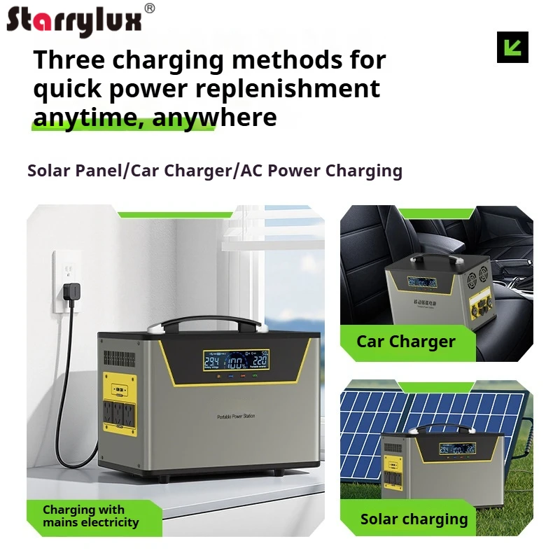220V Portable Solar Power Station High Capacity Battery for Camping Emergency Home Backup Outdoor