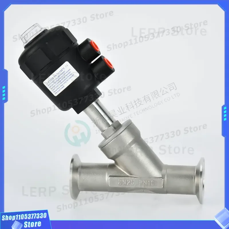 304 Stainless Steel Y Type Pneumatic Quick Connect Valve DN20 Angle Clamp High Temperature Steam Resistant Fast Loading