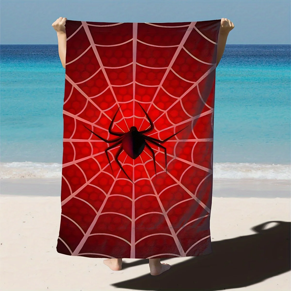 Spider Print Soft Comfortable Lightweight Sand Resistant Beach Towel - Perfect for Outdoor Beach Travel Swimming Gym Yoga