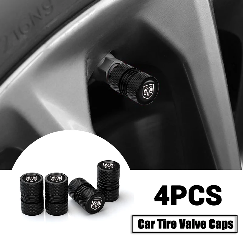 4Pcs Tire Valve Cap Valve Cover For Dodge Journey Charger Challenger Caliber Nitro Durango Avenger Dart Caravan Ram-1500