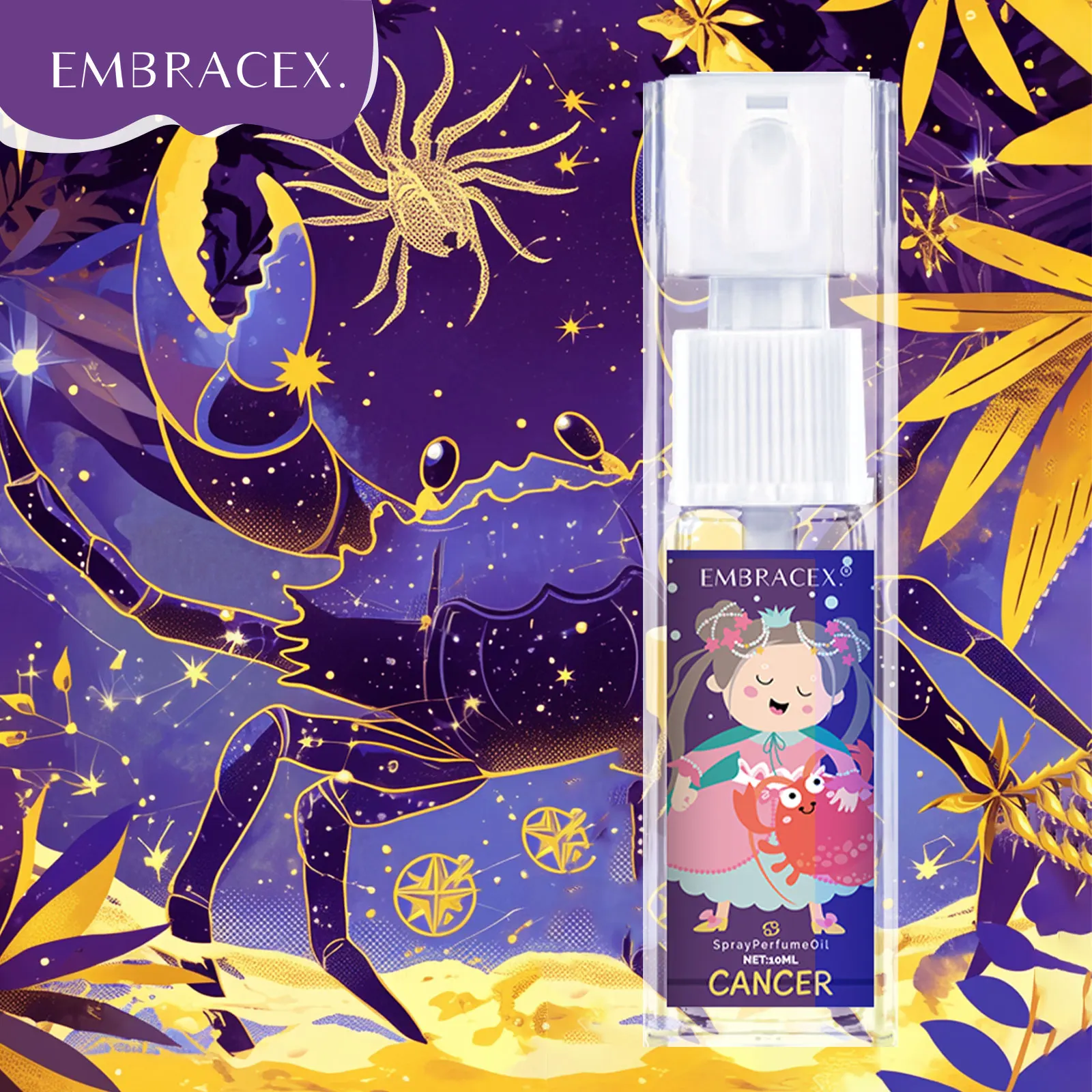 

10 мл духи-спрей с раком, ароматические эфирные масла, 12 знаков зодиака, женские ароматы, уход за кожей, друзья, праздничные подарки